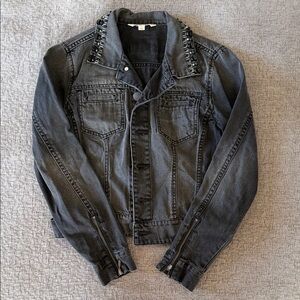 Cabi Jeans Women’s Studded Black Denim‎ Jacket size Small